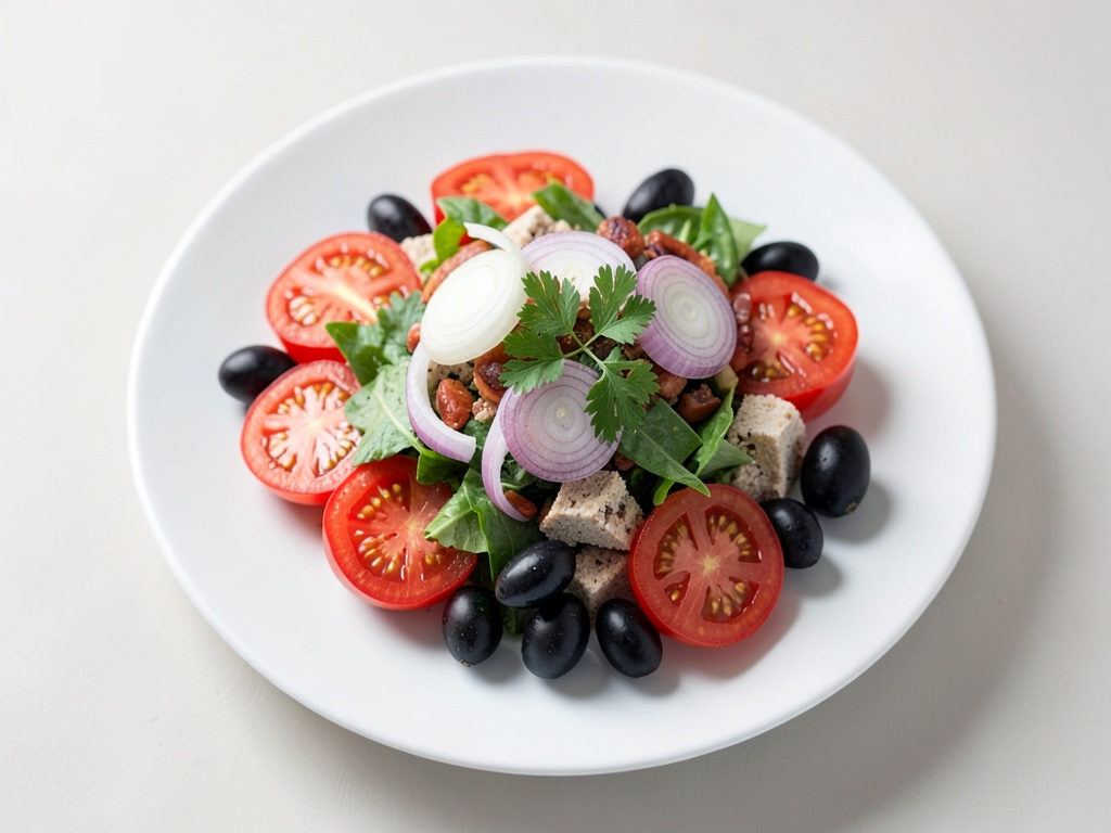 Insalata di pane e pomodori croccante