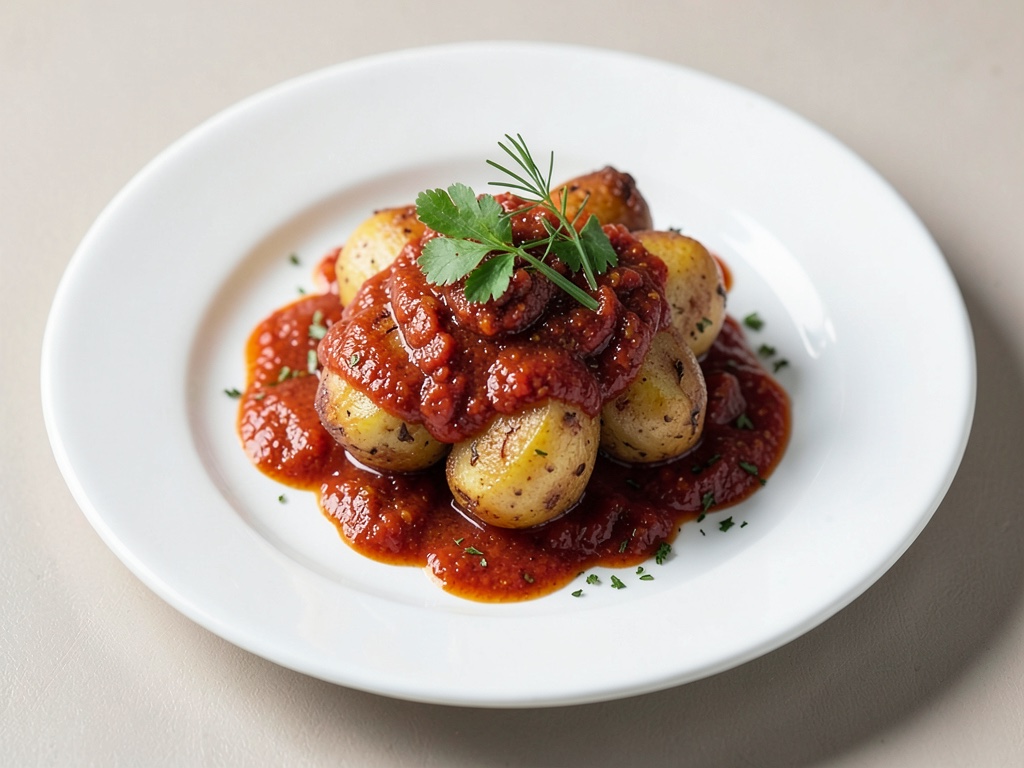 Classique des pommes de terre salées des Canaries avec sauce rouge piquante