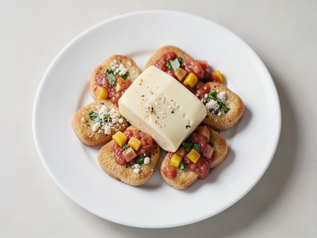 Galletas crujientes de parmesano con salsa de piña