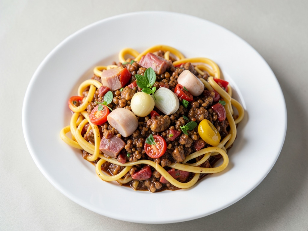 Scharfe Penne mit knusprigem Schinken