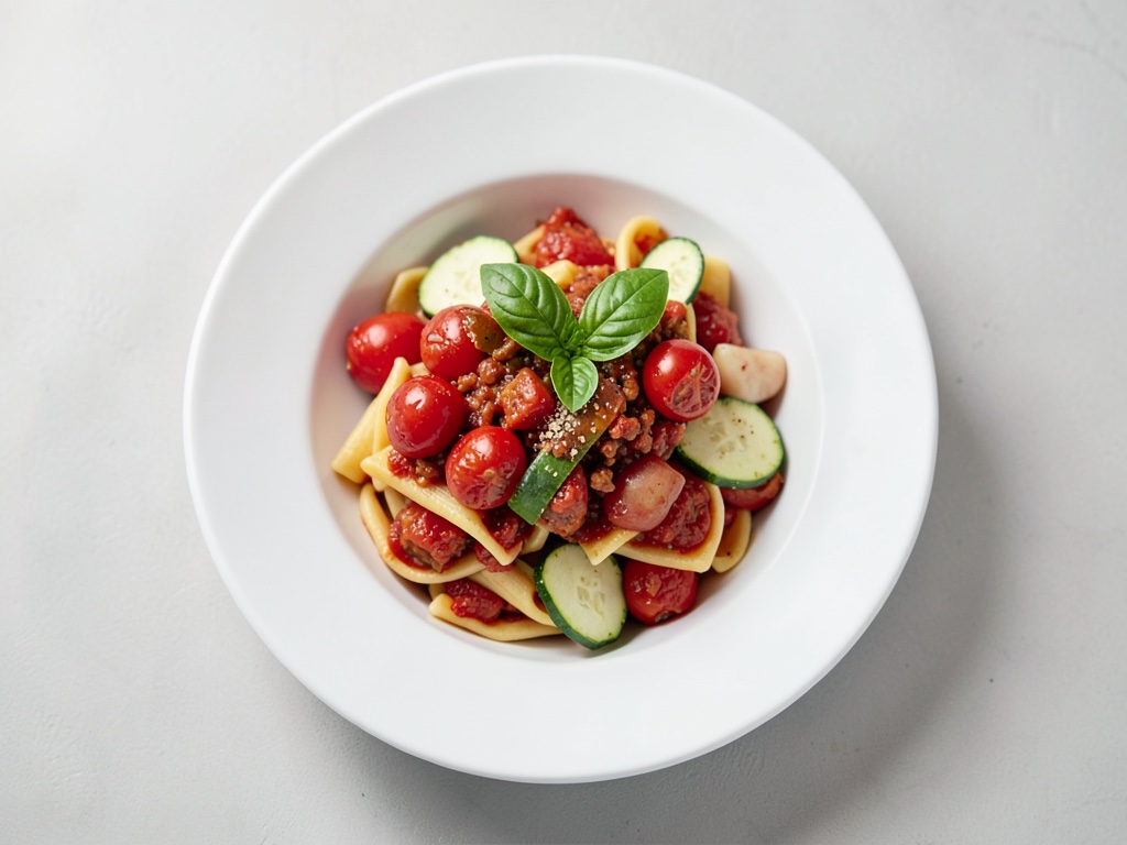 Pasta Bowl mit Pesto und Zucchini