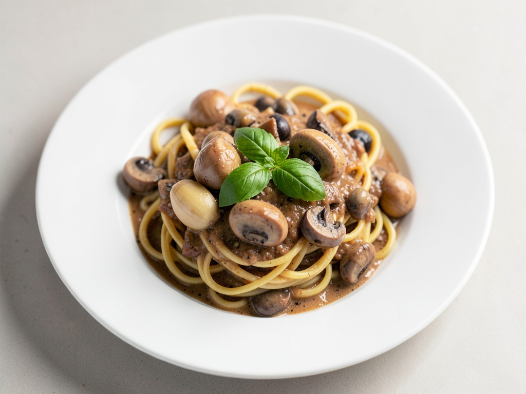 Cremige Pilz-Pasta mit Walnüssen