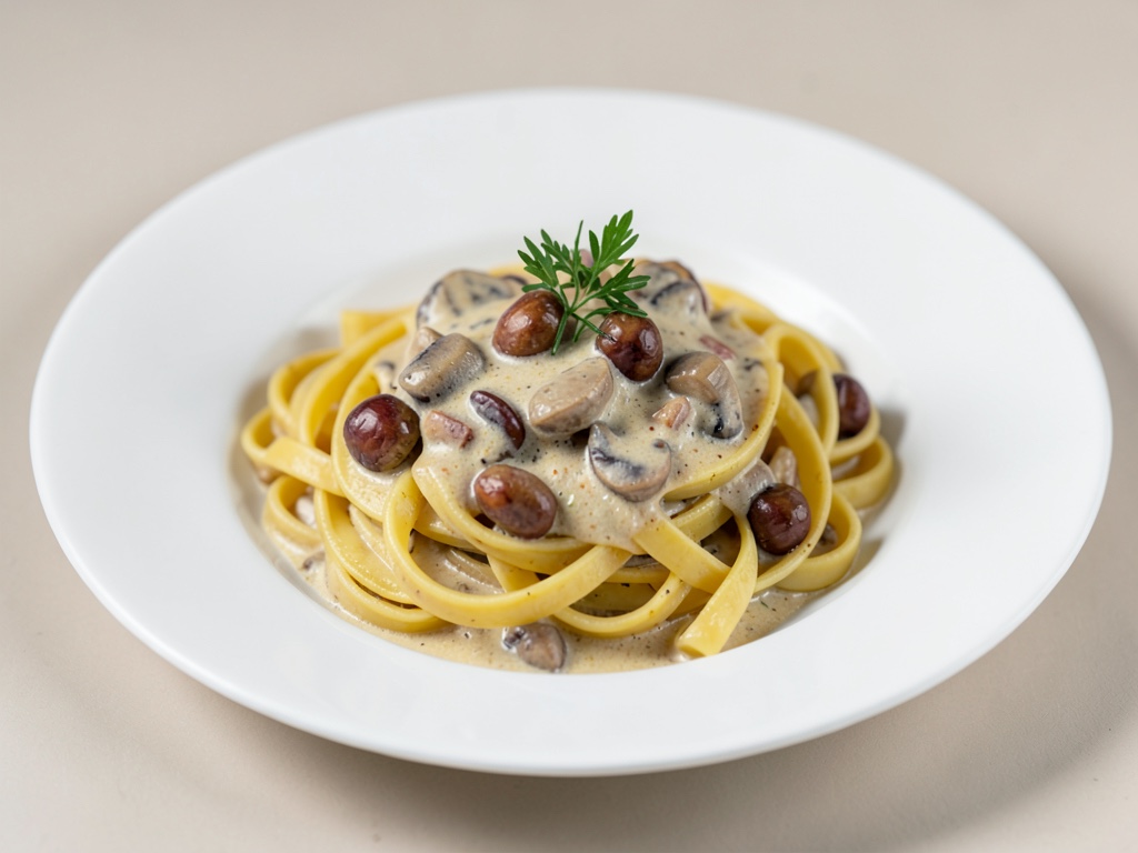 Bandnudeln mit Maronen-Pilz-Cremesauce