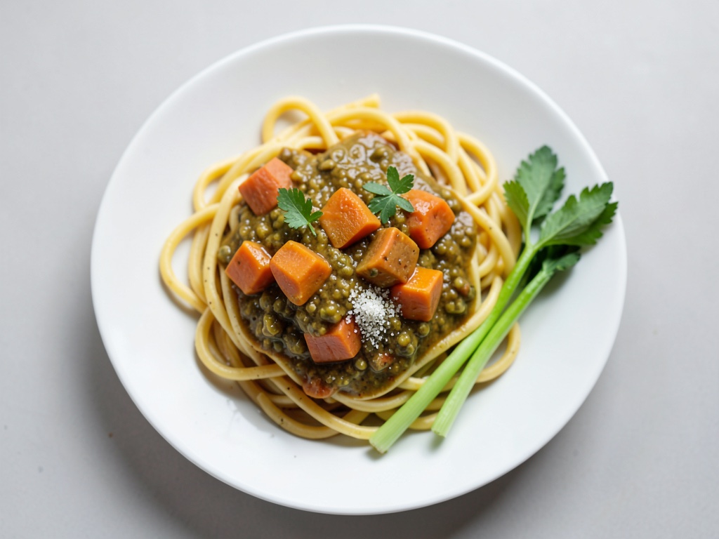 Cremige Pasta mit Süßkartoffel, Fenchel und Kokos