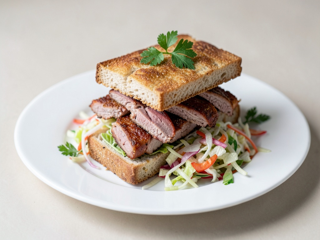 Sandwich croccante al Pastrami con insalata di cavolo