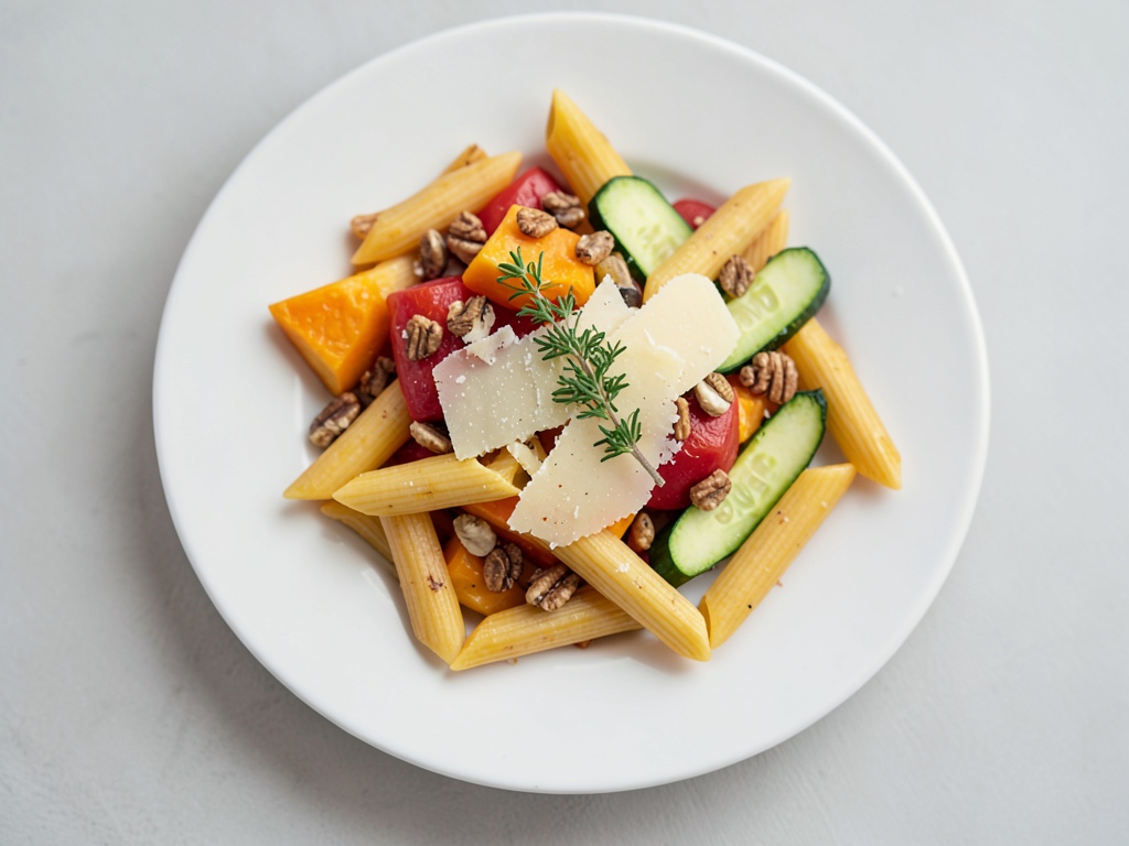 Penne con zucca Hokkaido, Parmigiano e semi di zucca tostati