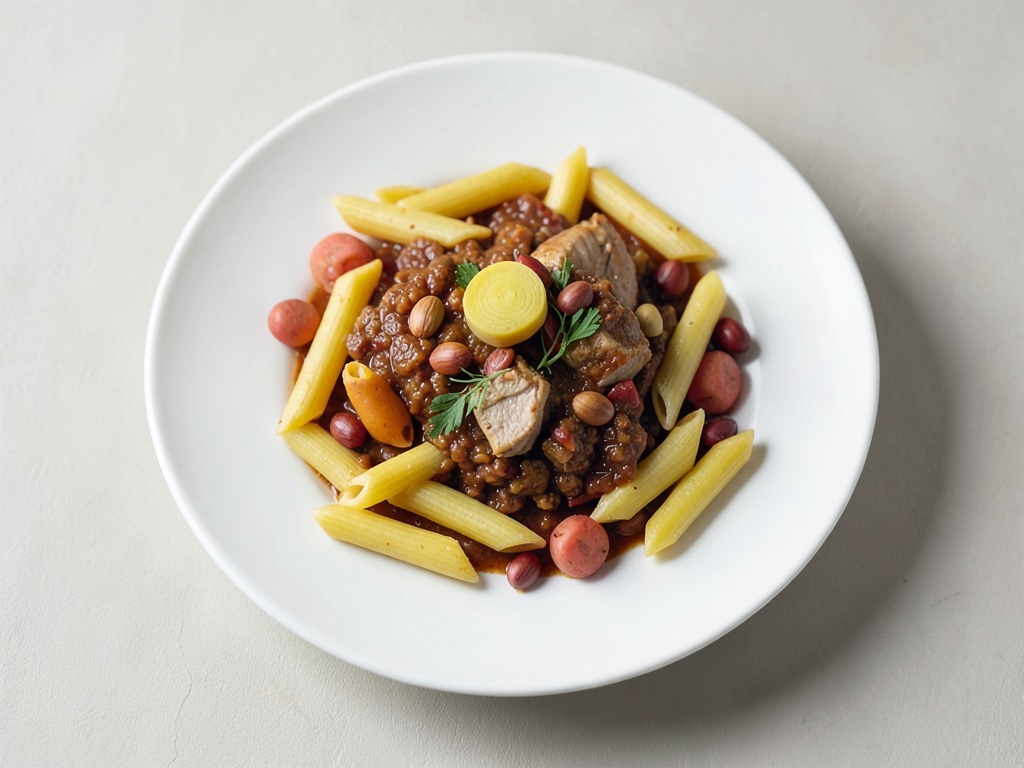 Bolognese di tacchino con penne e pinoli