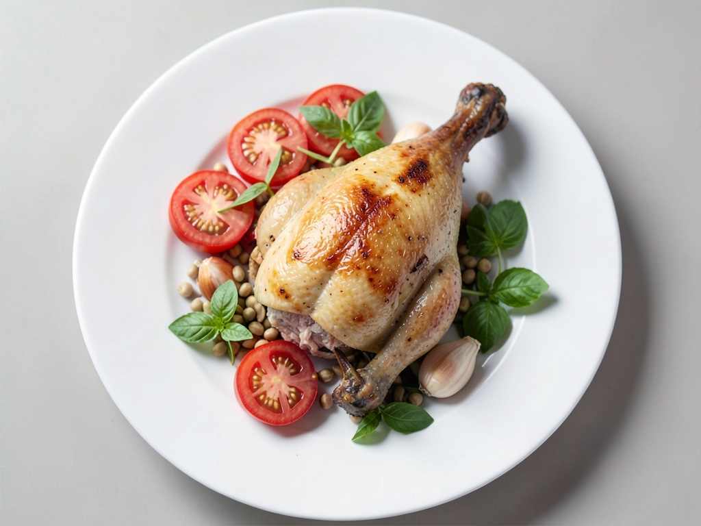 Straccetti di pollo al pesto e insalata di pomodori freschi