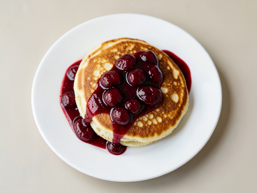 Pfannkuchen mit Kirschmarmelade