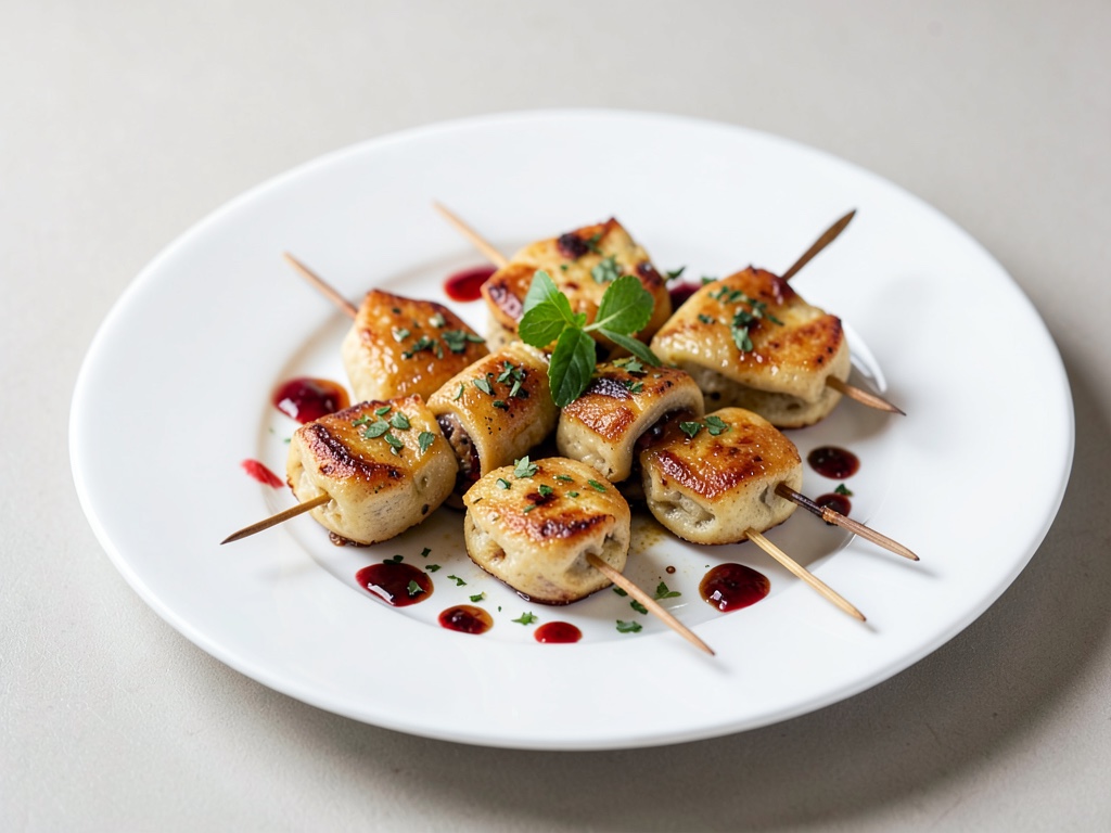 Brochetas de crepes frutales