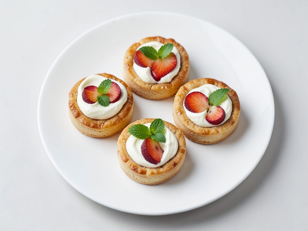 Pfirsich-Törtchen mit Crème fraîche