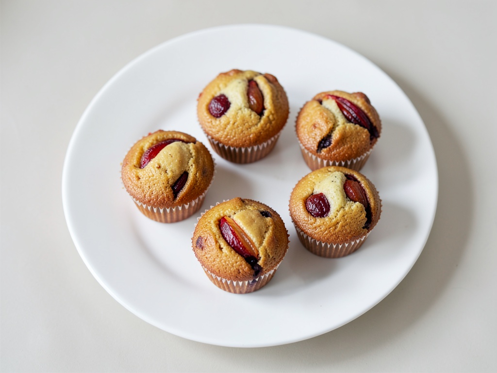 Saftige Pflaumen-Cupcakes mit Frischkäse-Ganache