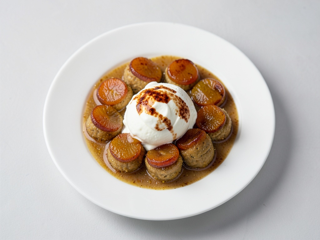 Pflaumenknödel mit karamellisierter Butter-Eiscreme