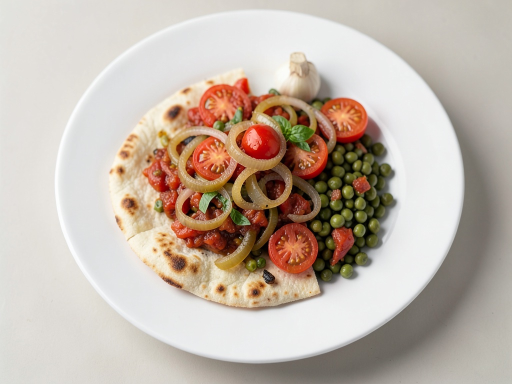 Pita alle lenticchie speziate con cipolle piccanti