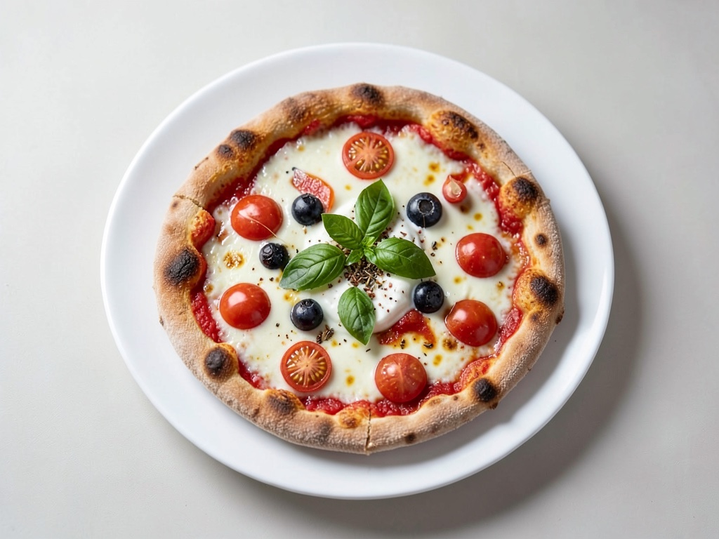 Pizza Bianca croccante con feta e pomodori