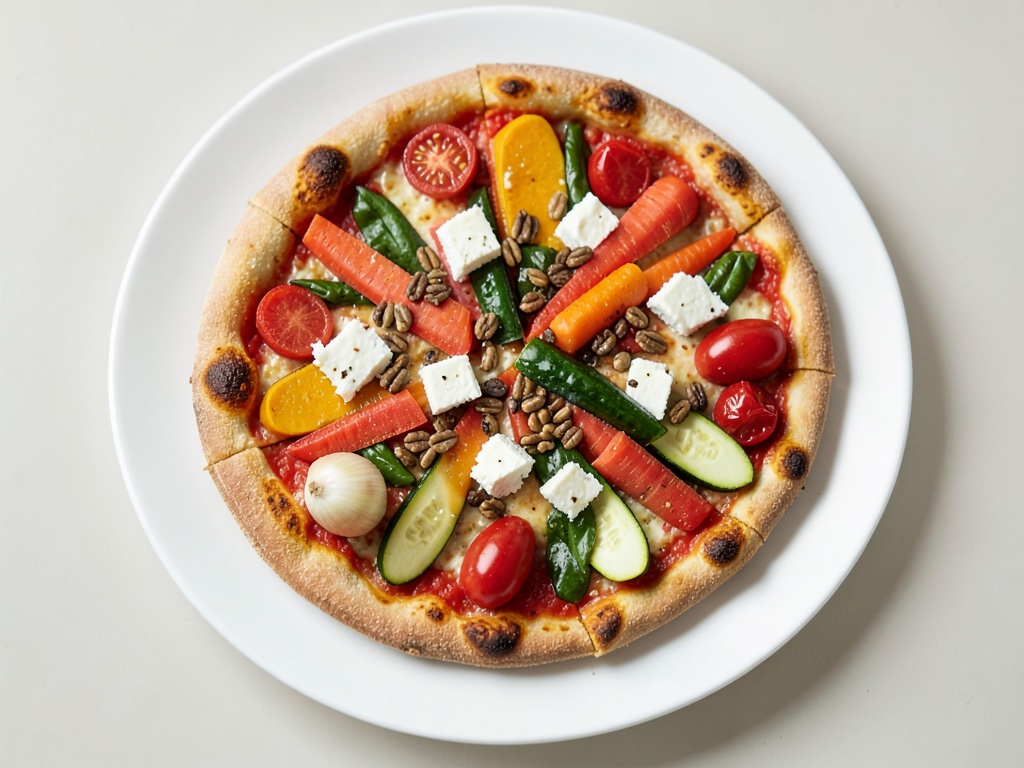 Pizza Bianca con verdure, feta e semi di girasole caramellati