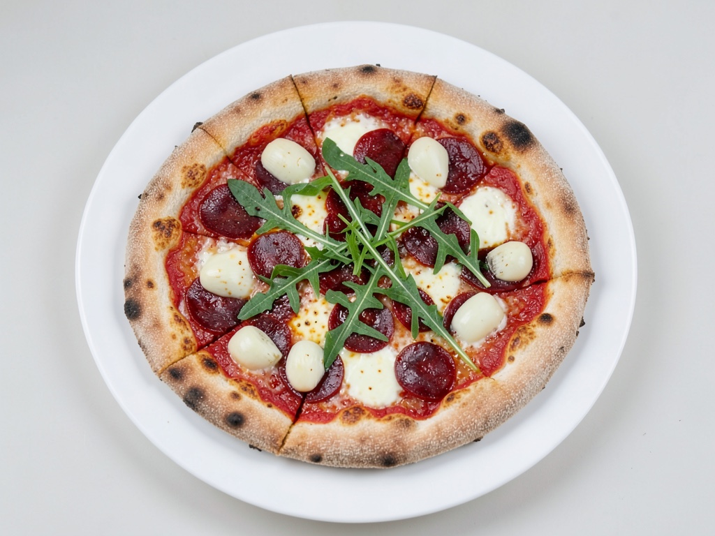 Pizza con cipolle al balsamico e rucola