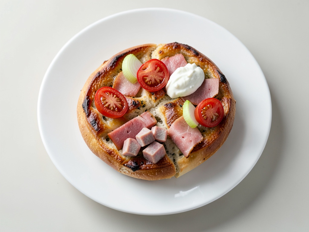Panini pizza con prosciutto e peperoni