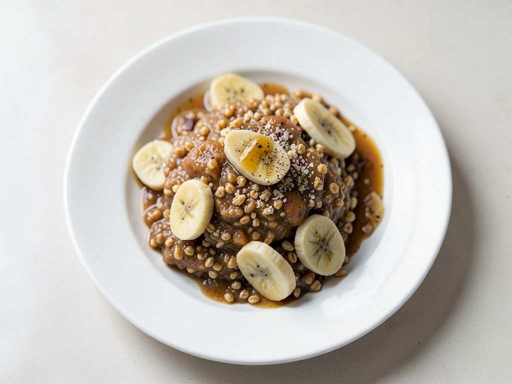 Porridge con plátanos y miel