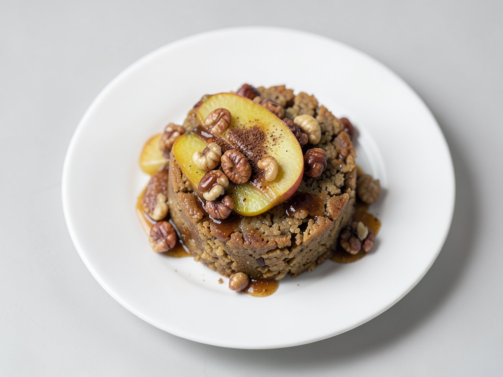 Porridge con pera y nueces de castaño caramelizadas