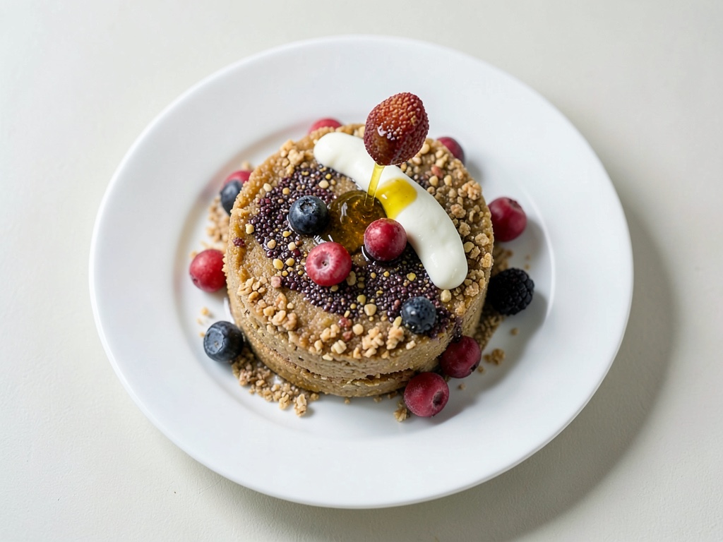Porridge de avena con semillas de chía y fresas