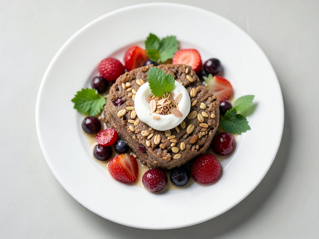 Porridge con arándanos y frutas frescas