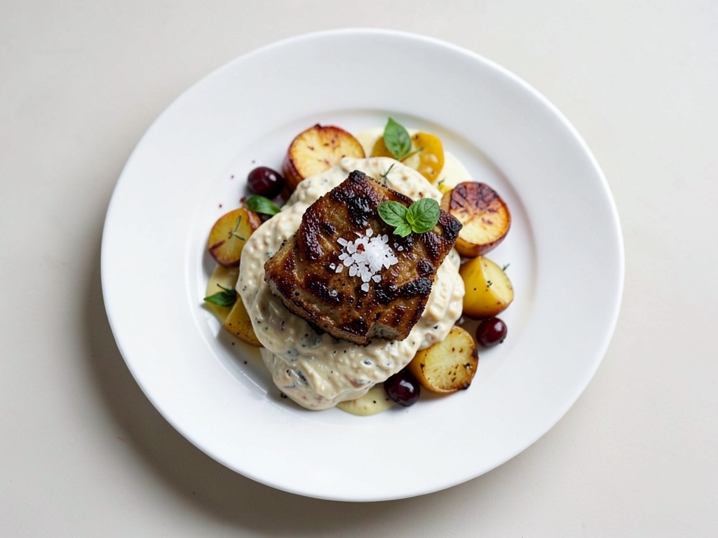 Pear con Porto e Crema di Gorgonzola