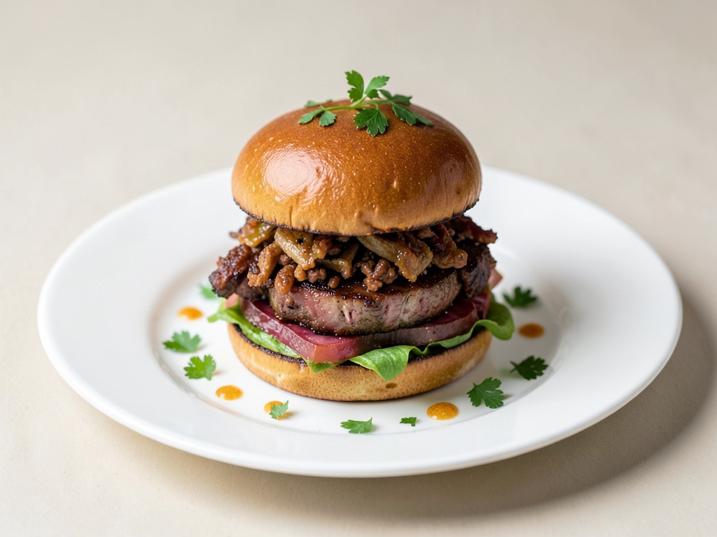 Hamburger al maiale sfilacciato succoso