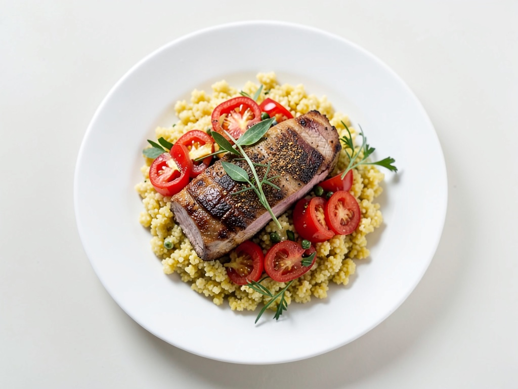 Filetto di tacchino marocchino con peperoni e couscous al limone