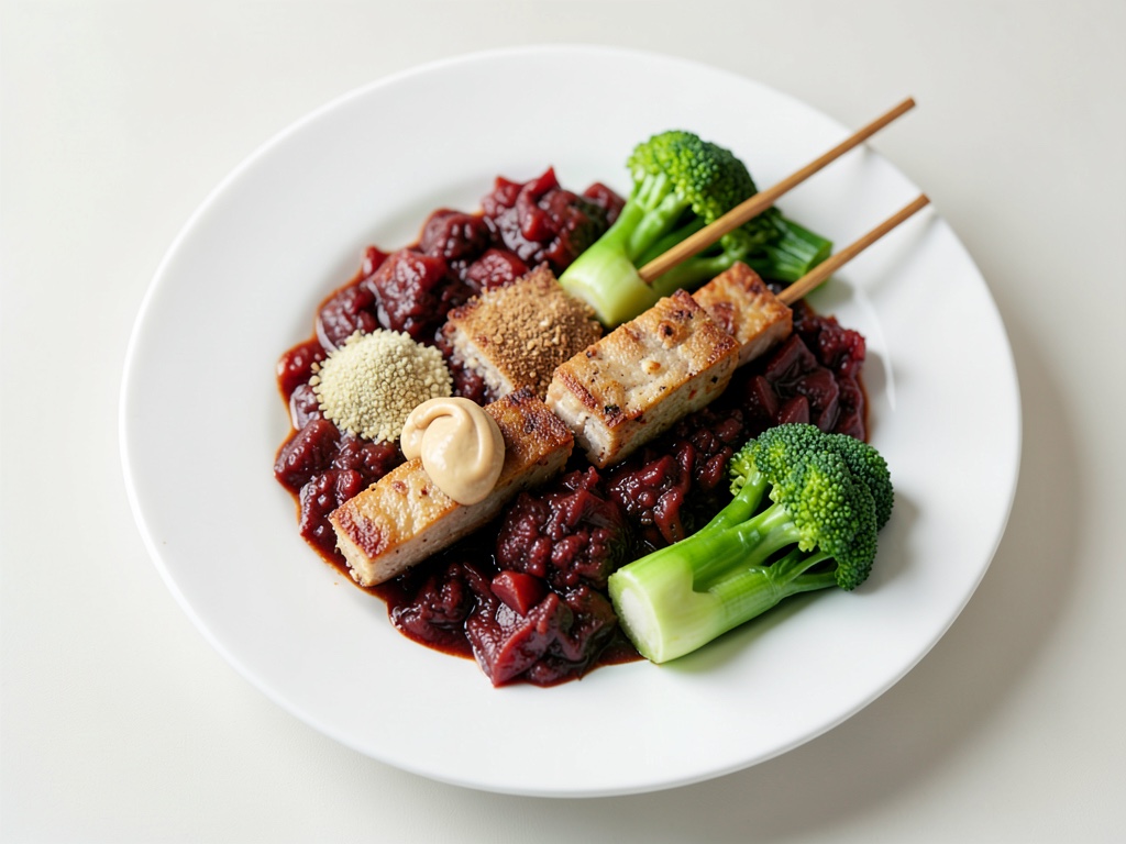 Spiedini di pollo con cavolfiore al forno e pak choi