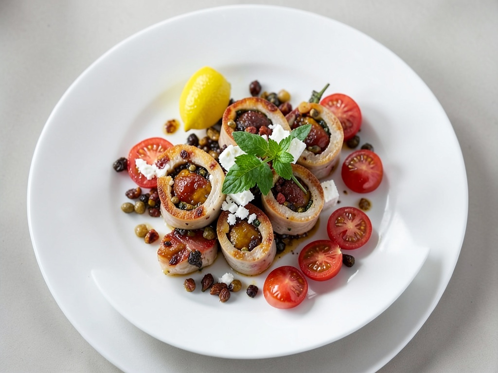 Involtini di tacchino ripieni con limone e capperi