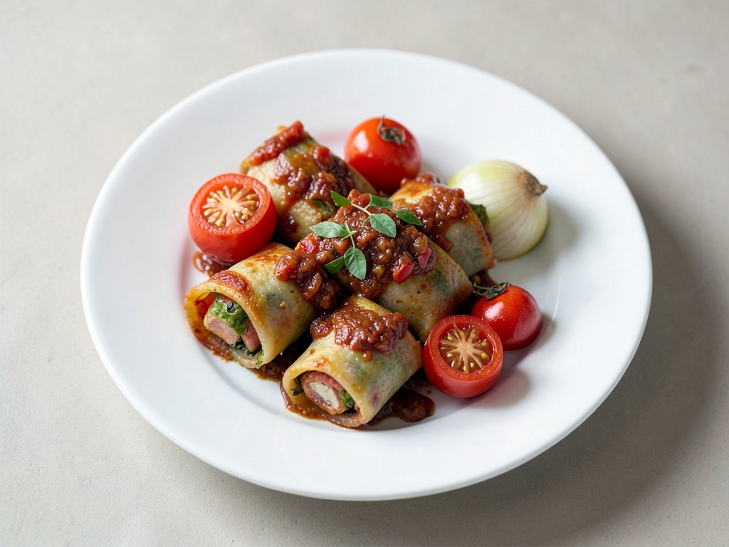 Involtini di tacchino con stufato di verdure agrodolci