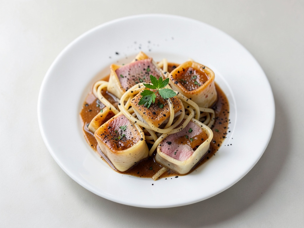 Involtini di tacchino con spätzle e pastinache