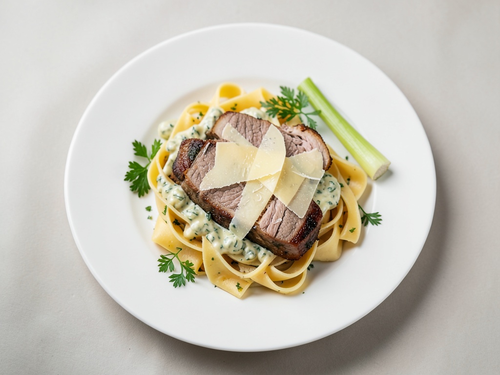 Escalopes de dinde à la piccata avec pappardelle, parmesan et ciboulette citronnée crémeuse