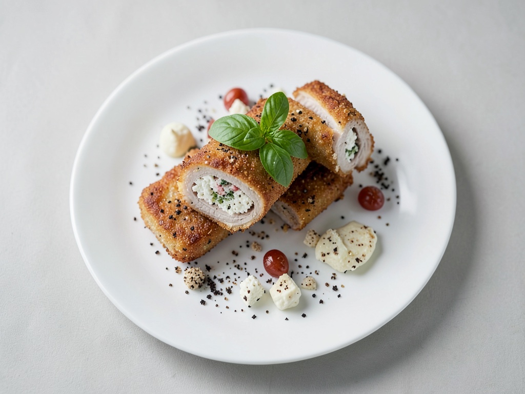 Involtini di tacchino con ripieno di feta e sesamo