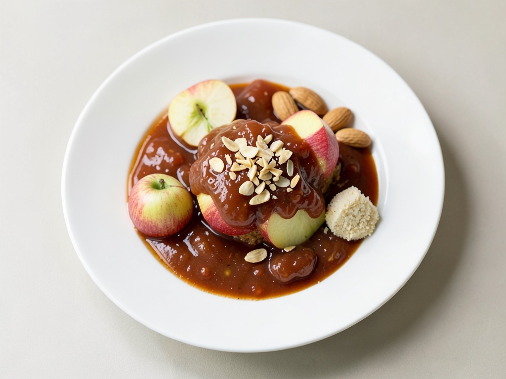 Quark mit Apfelkompott und Mandelkaramell