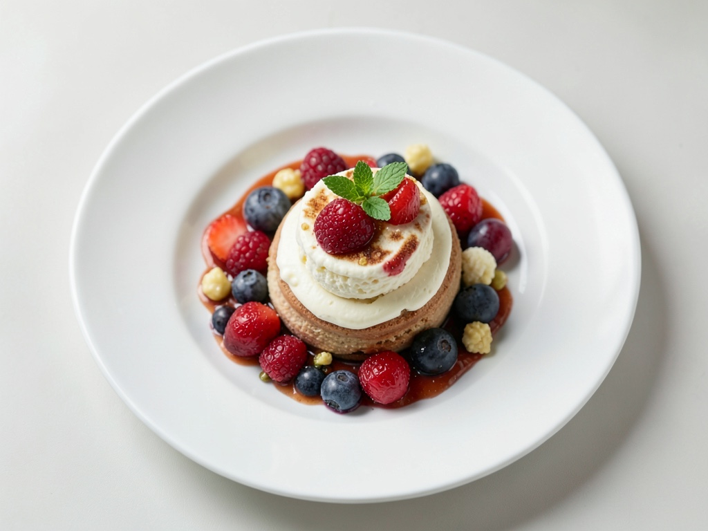 Quark-Soufflé mit marinierten Früchten