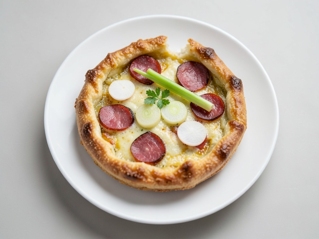 Quiche Lorraine croccante con prosciutto e porro