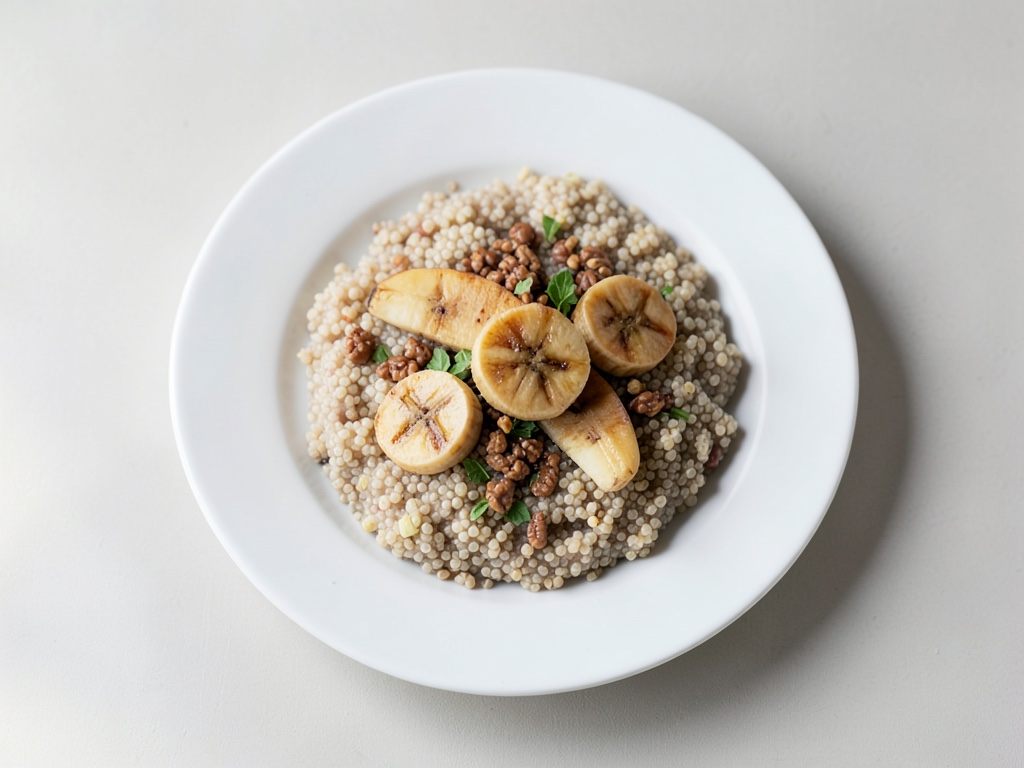 Porridge de quinoa con plátano frito