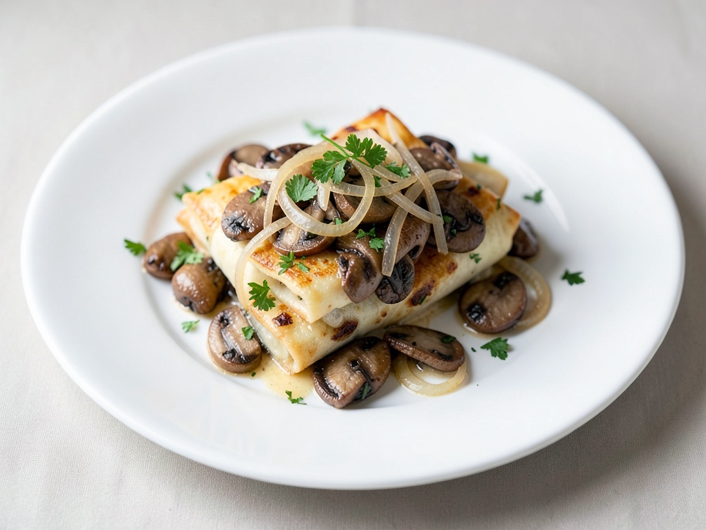 Raclette aux champignons avec oignons sucrés-acidulés