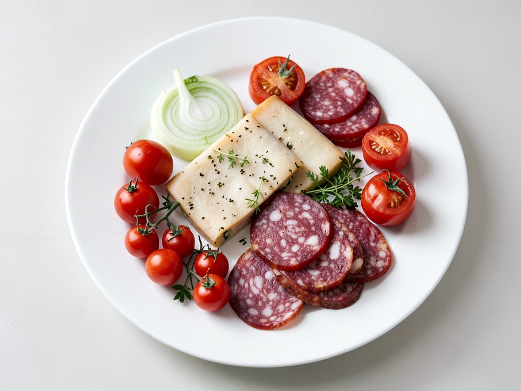 Raclette con salame e pomodori