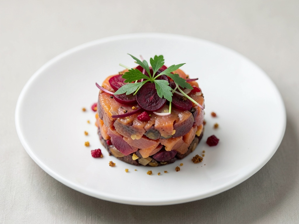 Tartare de saumon fumé à la betterave
