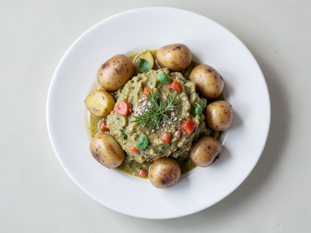 Thymian-Kartoffeln mit Ratatouille-Gemüse