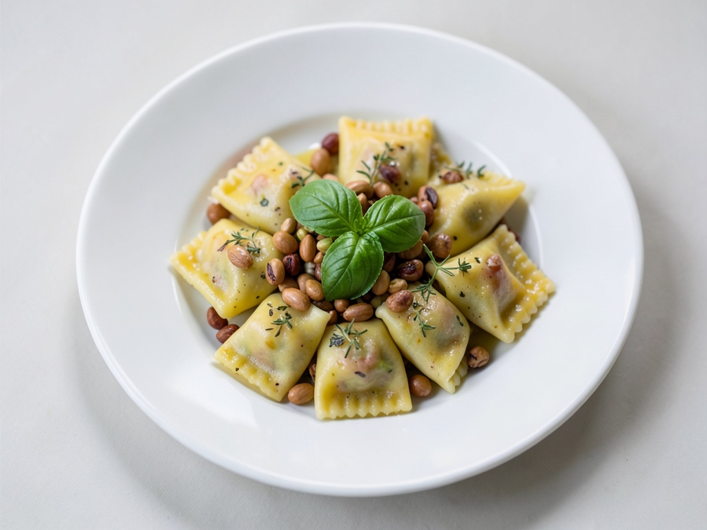 Raviolis à l'huile de basilic