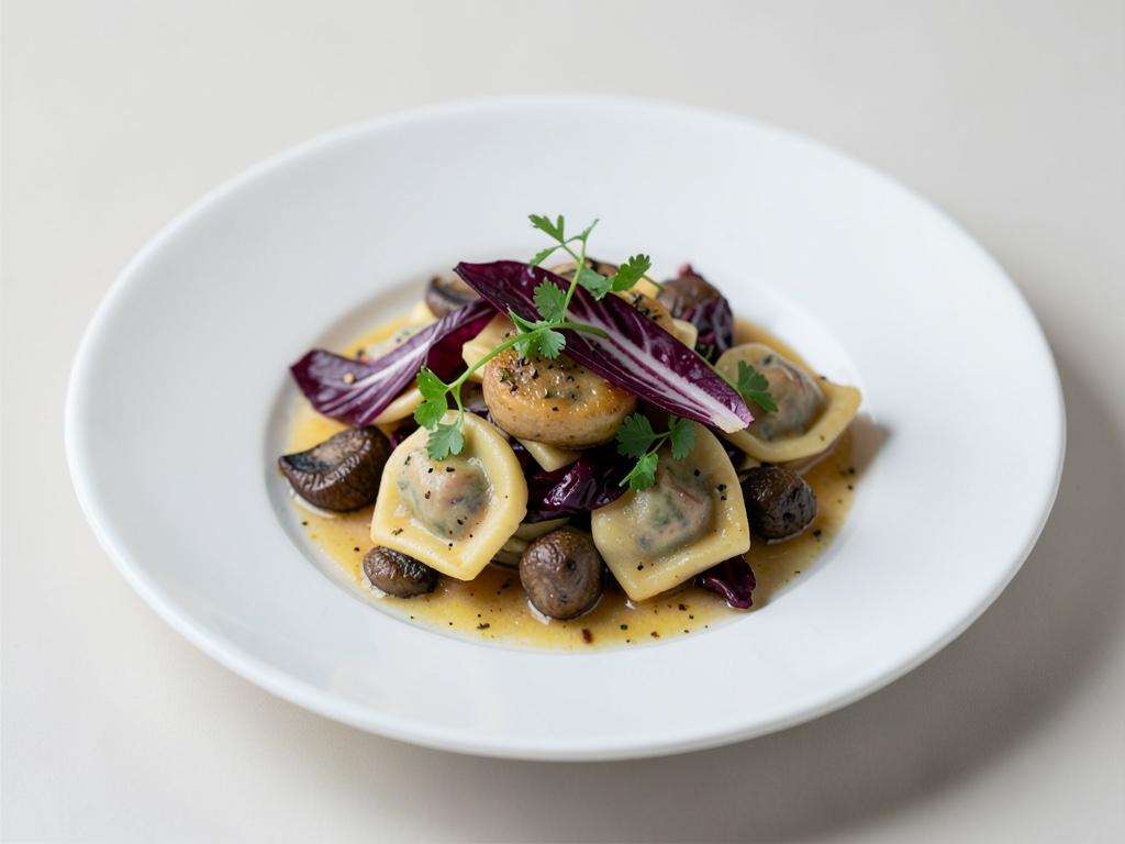 Pfifferling-Ravioli mit Radicchio