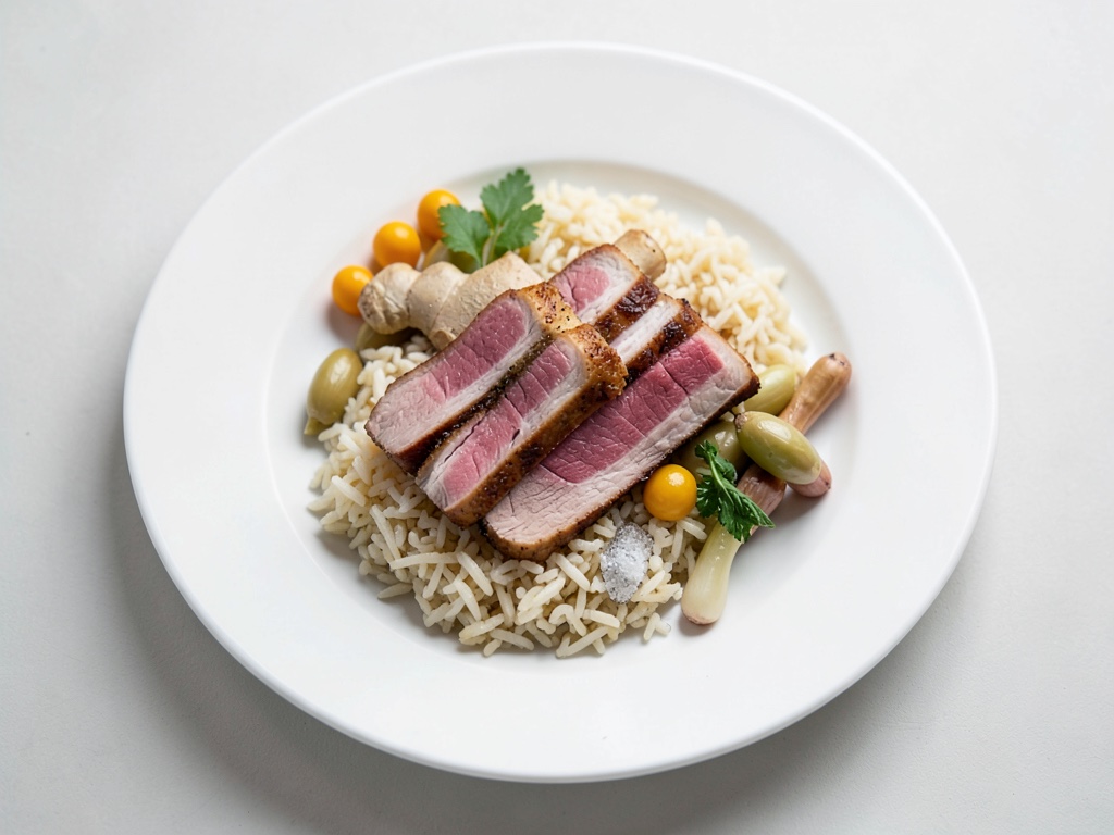 Riz à la poêle avec porc et haricots coriandre