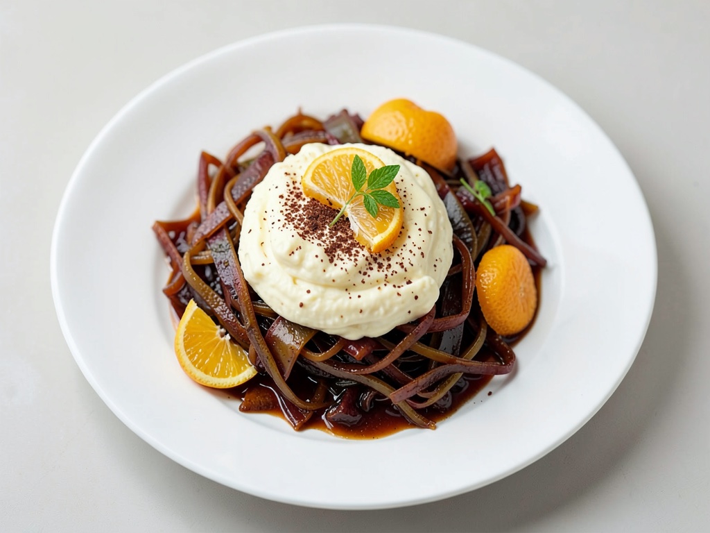 Ofen-Rhabarber mit Orangen-Quark-Creme