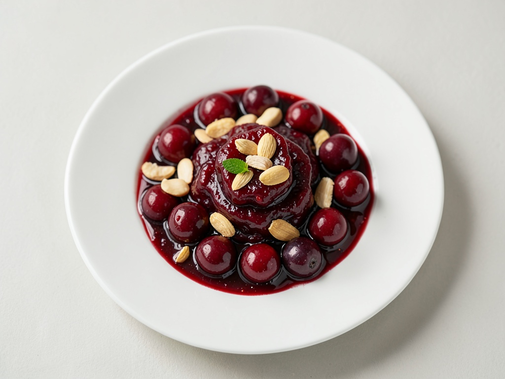 Mermelada de ruibarbo y fresas con almendras