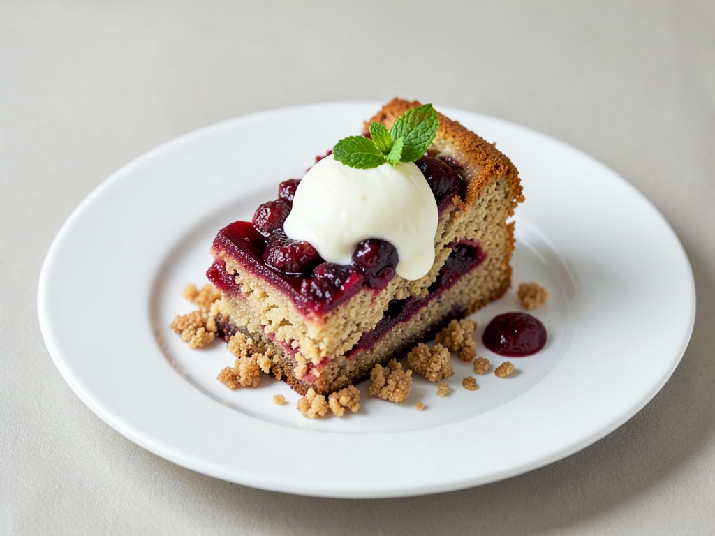 Rhabarber-Kuchen mit Pudding-Creme und Streuseln