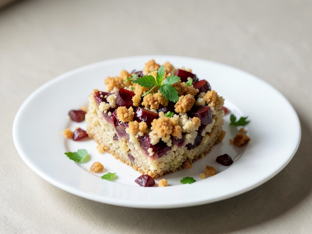 Torta croccante allo rhubarb con crumble